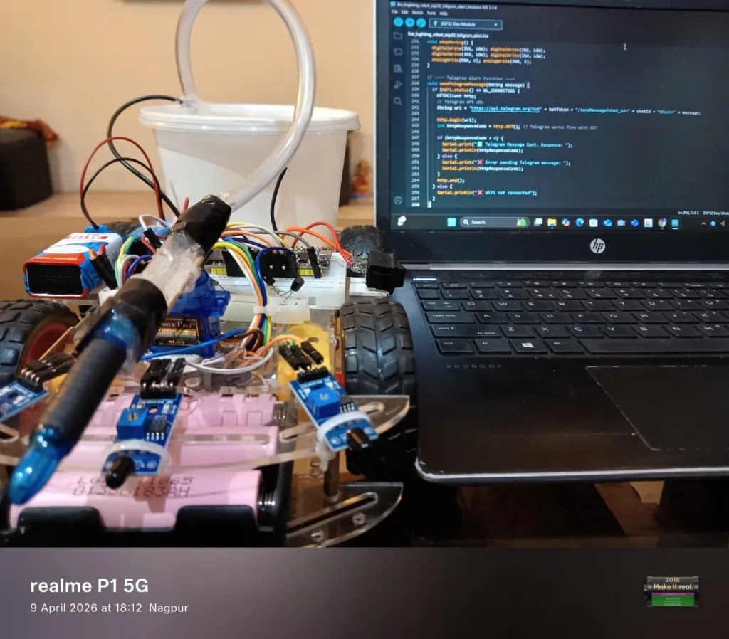 Fire Fighting Robot with Telegram Alert