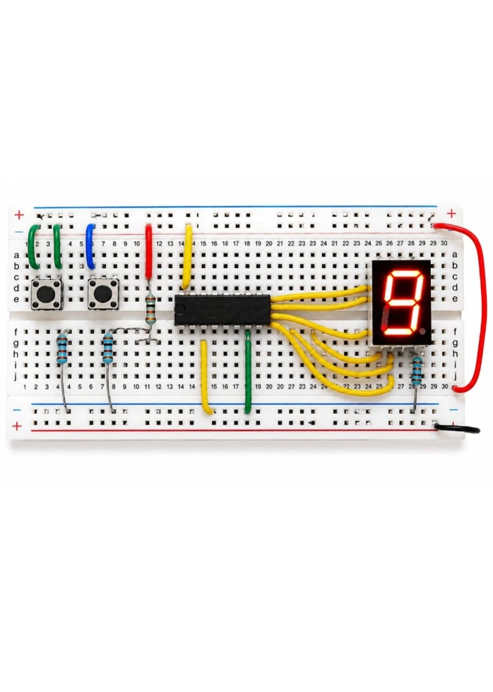 0-9 Counter on 7-segment display by CD4096